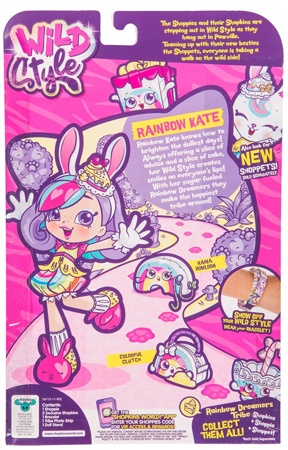 SHOPKINS SHOPPIES S9 WILD STYLE SINGLE PACK W1 RAINBOW KATE