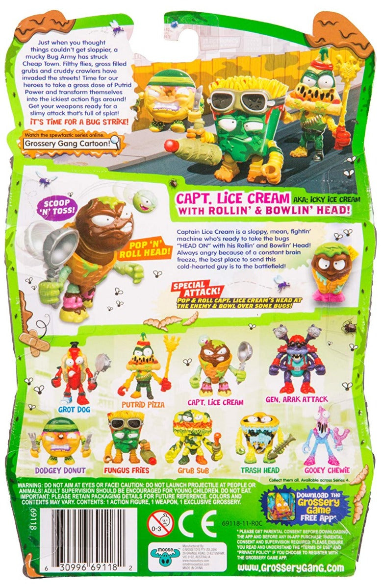 THE GROSSERY GANG S4 W2 BUG STRIKE ACTION FIGURE CAPTAIN LICE CREAM
