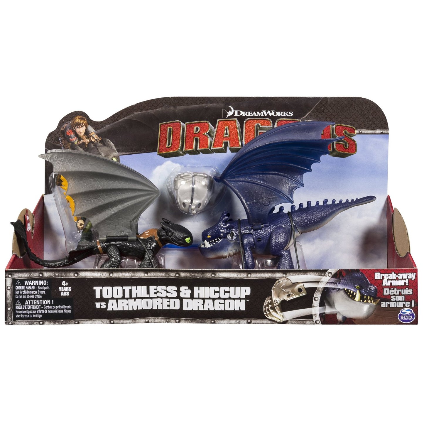 DREAMWORKS DRAGONS TOOTHLESS & HICCUP VS ARMORED DRAGON 3-PACK