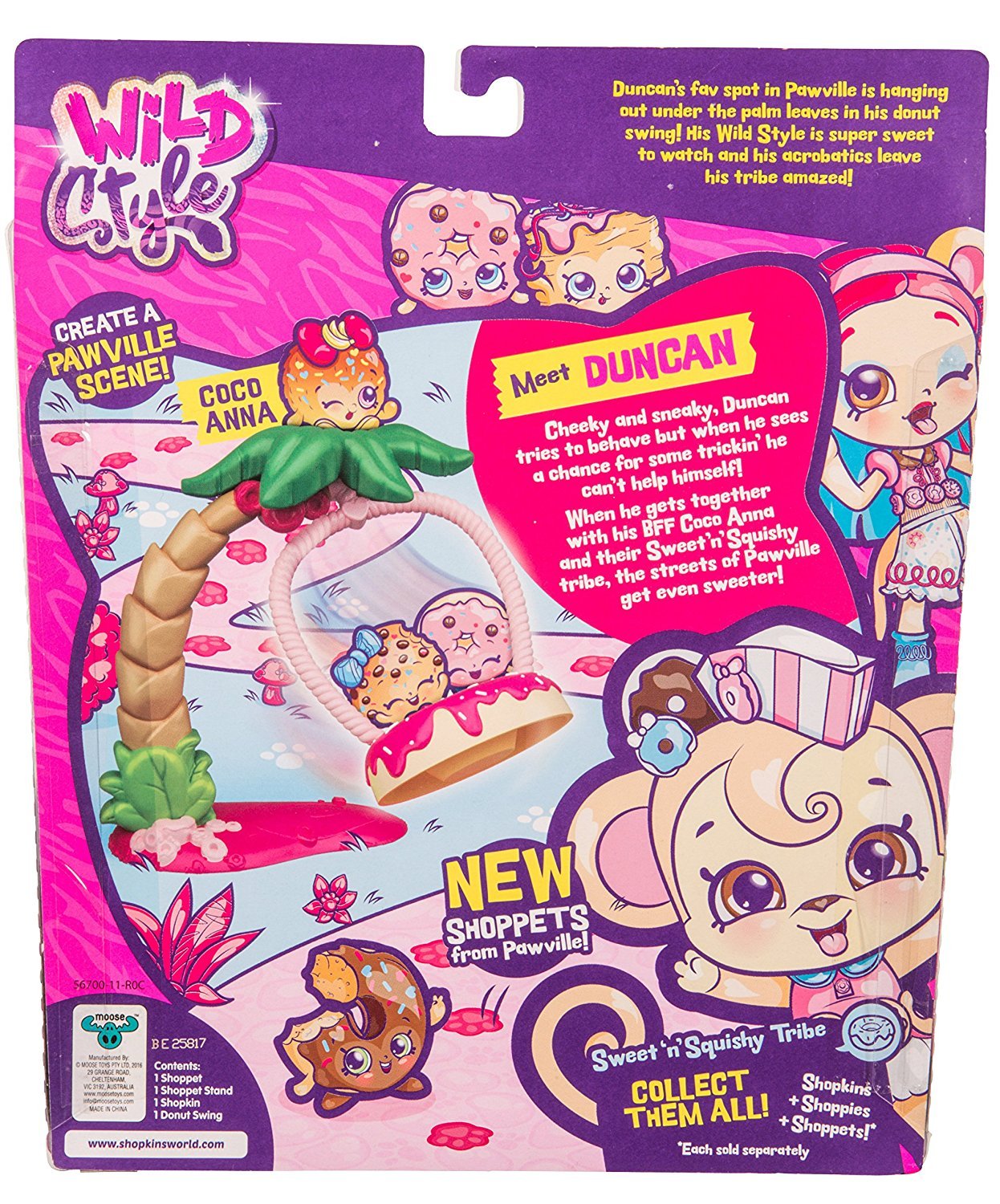 SHOPKINS SHOPPETS S9 WILD STYLE THEME PACK DUNCAN