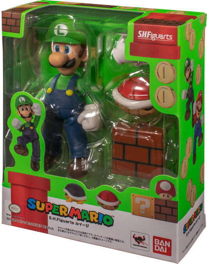 SUPER MARIO S.H.FIGUARTS LUIGI ACTION FIGURE