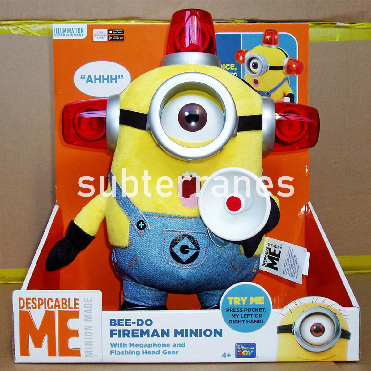 DESPICABLE ME BEE-DOO FIREMAN MINION TALKING PLUSH
