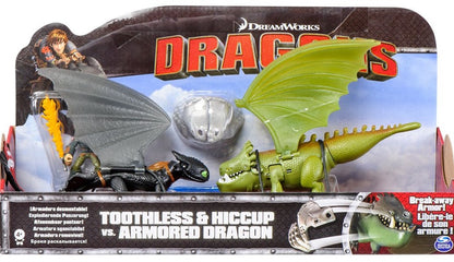 DREAMWORKS DRAGONS TOOTHLESS & HICCUP VS ARMORED DRAGON 3-PACK (2014)