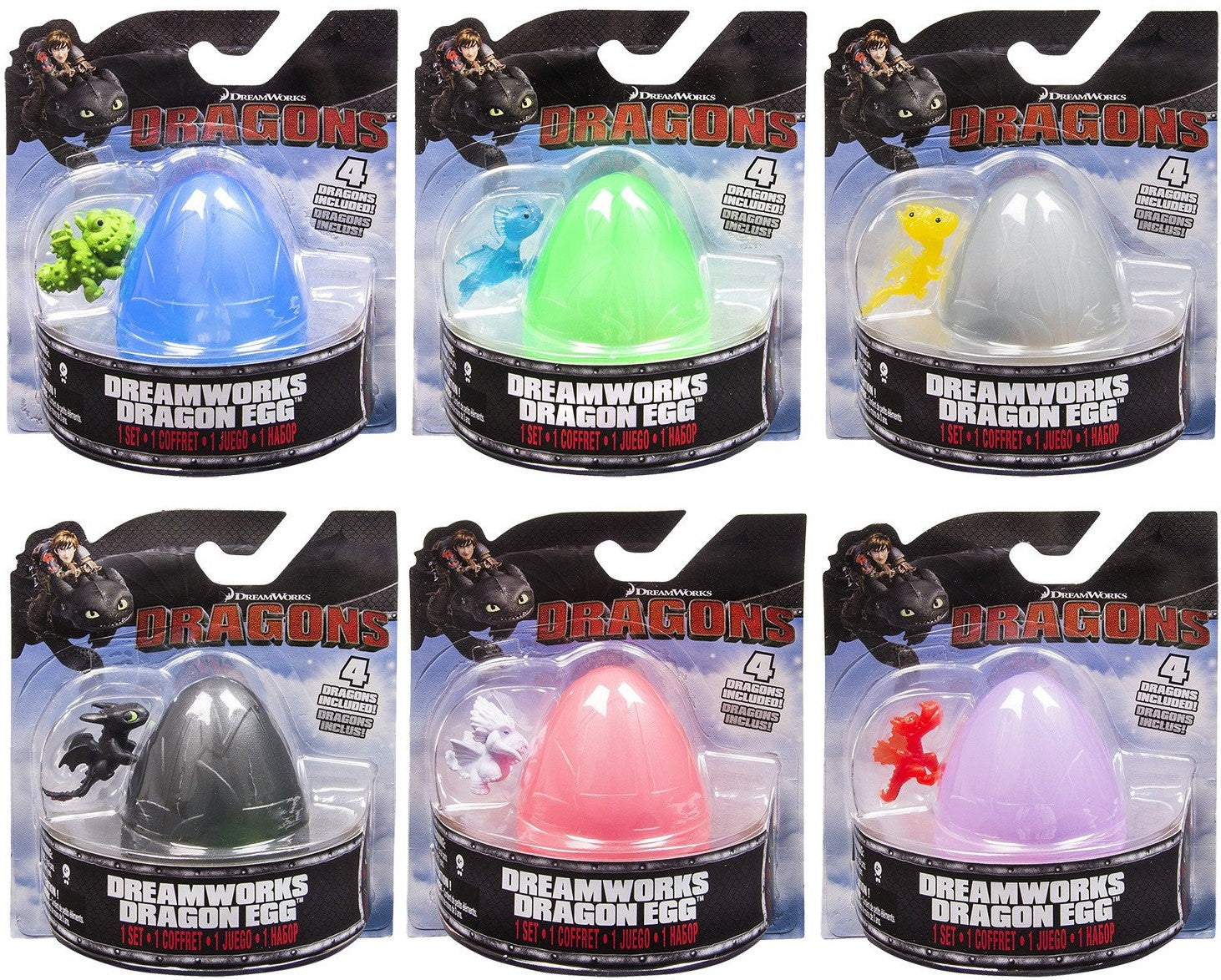DREAMWORKS DRAGONS DRAGON EGGS (COMPLETE SET OF 6)
