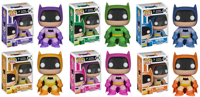 FUNKO POP! HEROES: BATMAN 75TH ANNIVERSARY RAINBOW VINYL FIGURES COMPLETE SET