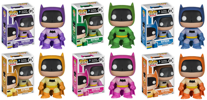 FUNKO POP! HEROES: BATMAN 75TH ANNIVERSARY RAINBOW VINYL FIGURES COMPLETE SET