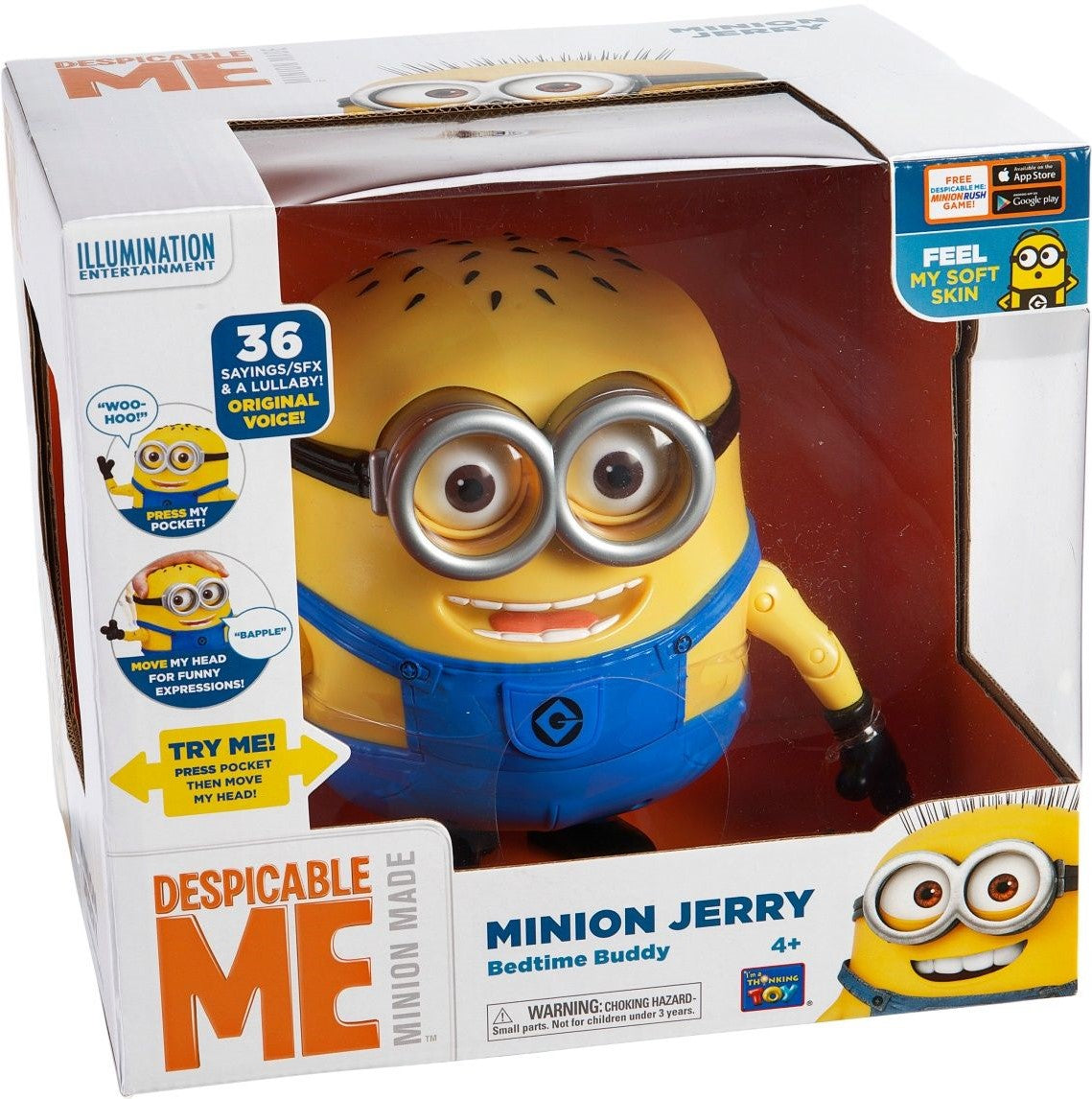 DESPICABLE ME 2 MINION JERRY BEDTIME BUDDY TALKING FIGURE