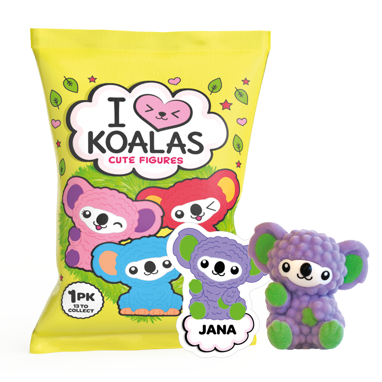 TOPPS I Love Koalas Cute Figures Display Box (12 Packets)