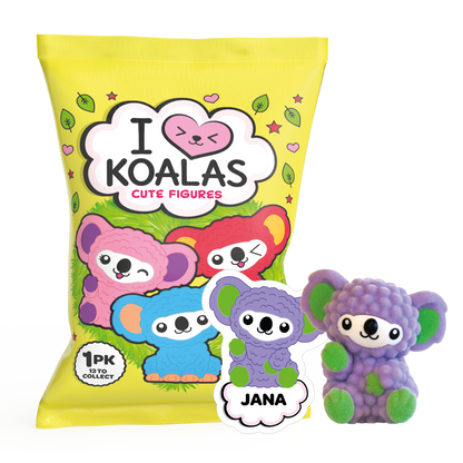 TOPPS I Love Koalas Cute Figures Display Box (12 Packets)