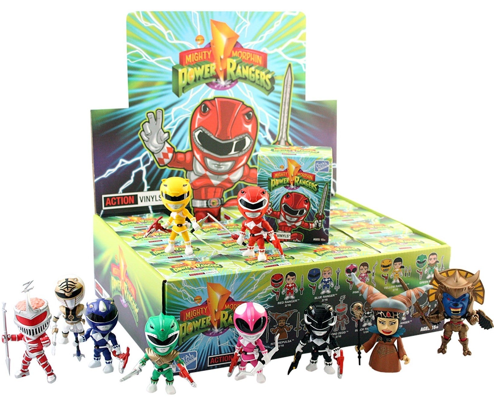MIGHTY MORPHIN POWER RANGERS WAVE 1 ACTION VINYLS PDQ CASE