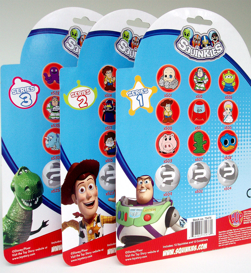SQUINKIES TOY STORY BUBBLE PACKS COMPLETE SET