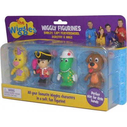 THE WIGGLES WIGGLY FIGURINES 4 PACK (Shirley, Capt Feathersword, Dorothy & Wags)